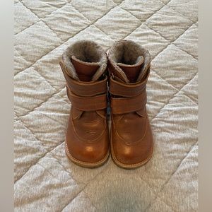 Bisgaard Genuine Leather and Wool Boots in Cognac